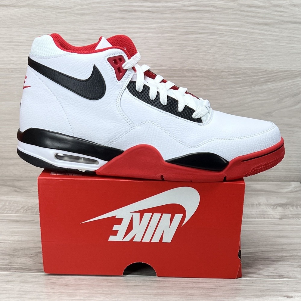 Nike Air Flight Legacy White Red Basketball Shoes BQ4212-100 Men's Sz 11